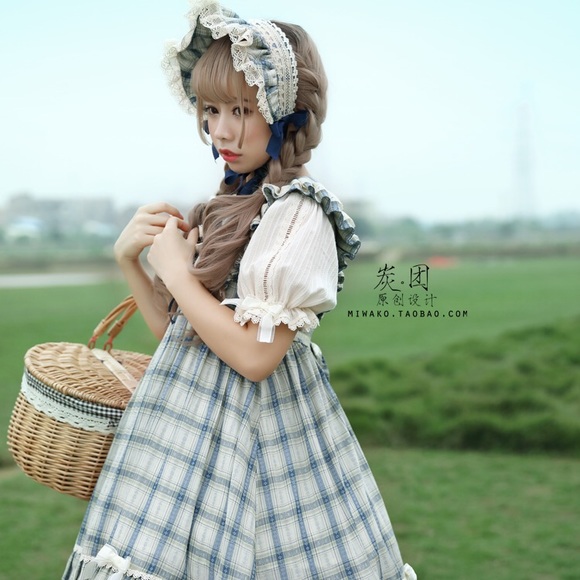 SOLD - Lolita Dorothy Country Baby Doll OP Dress BNT Set - Picture 7 of 8